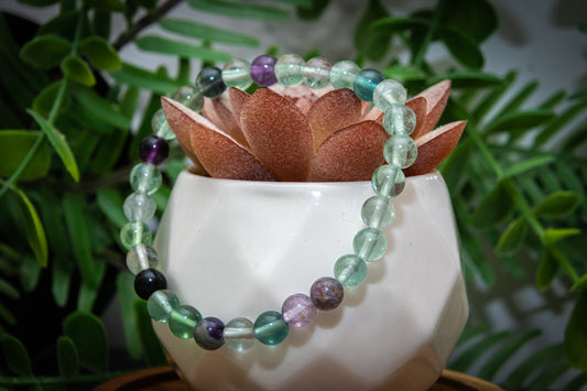 Rainbow fluorite power bracelet