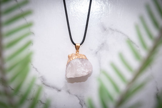 Rough Rose Quartz necklace