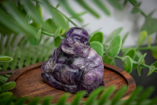 Amethyst Buddha carving