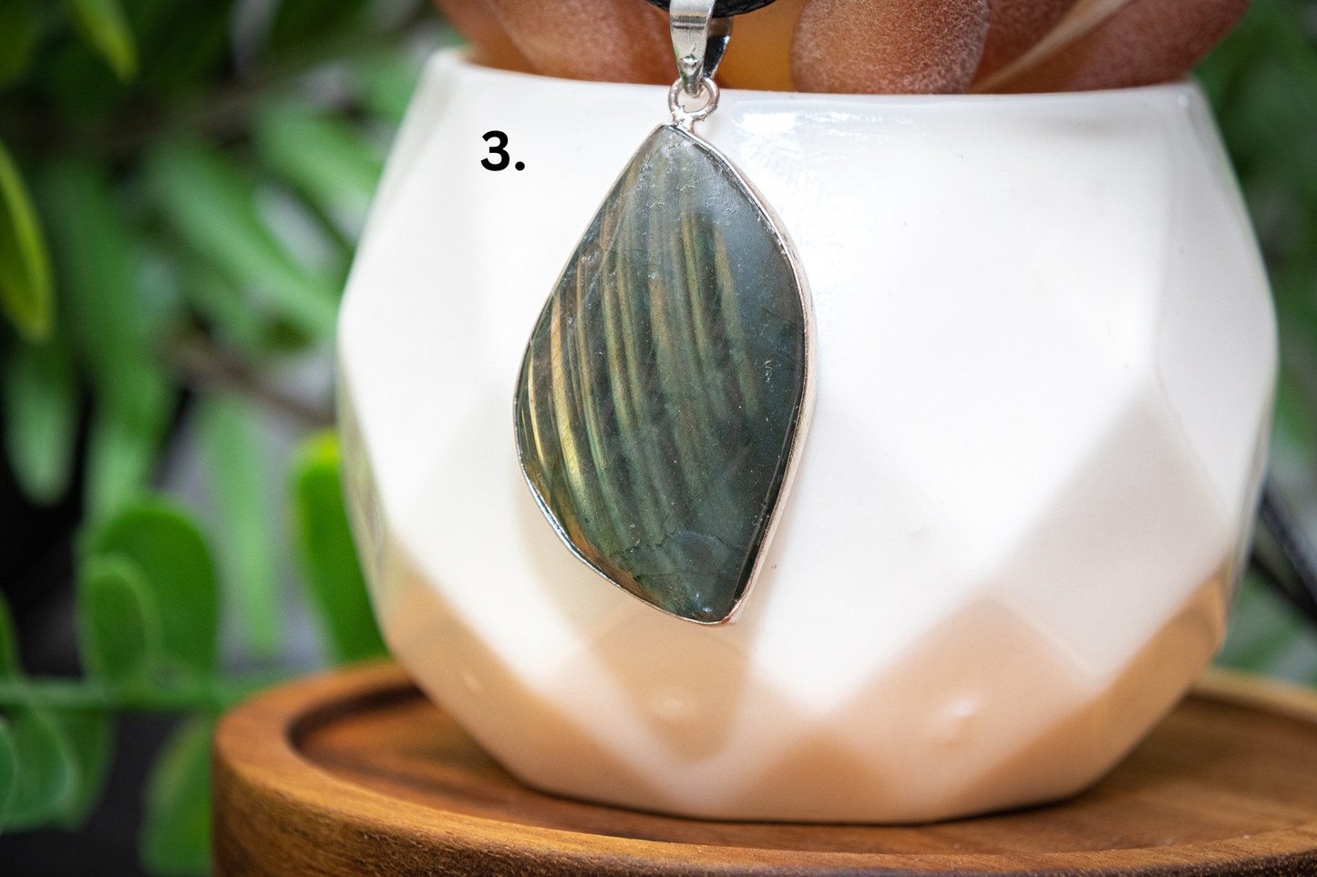 Labradorite leaf necklace