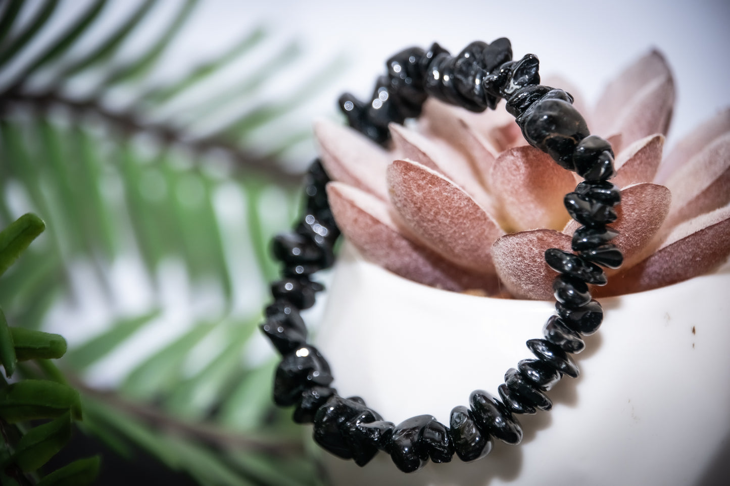 Black tourmaline chip bracelet