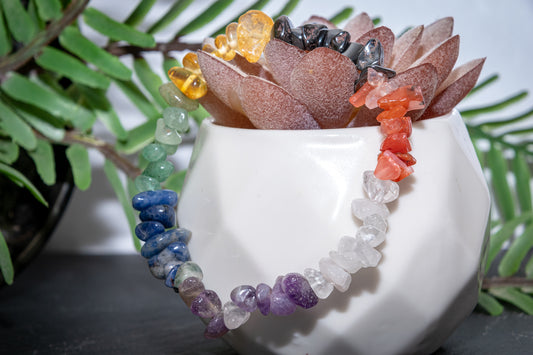 Chakra chip bracelet