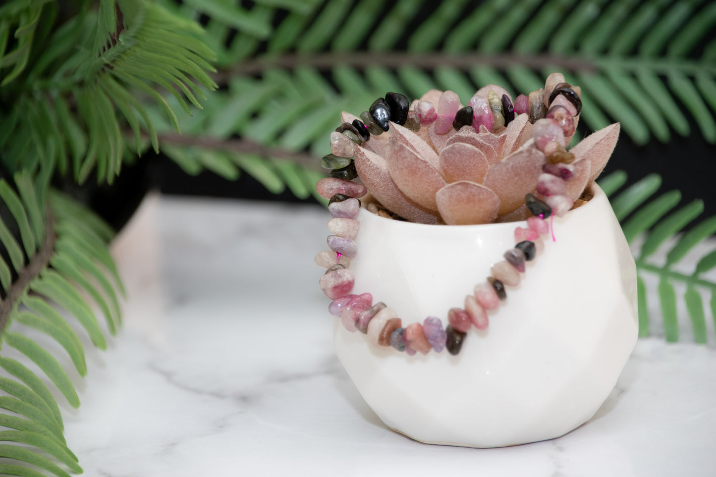 Mixed tourmaline chip bracelet