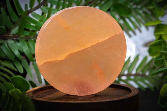 Orange selenite plate carving - 7cm