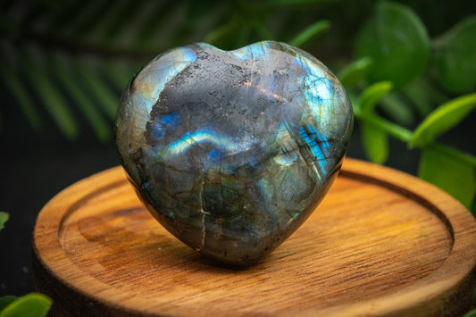 Labradorite heart carving