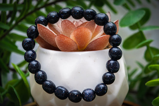 Blue goldstone power bracelet