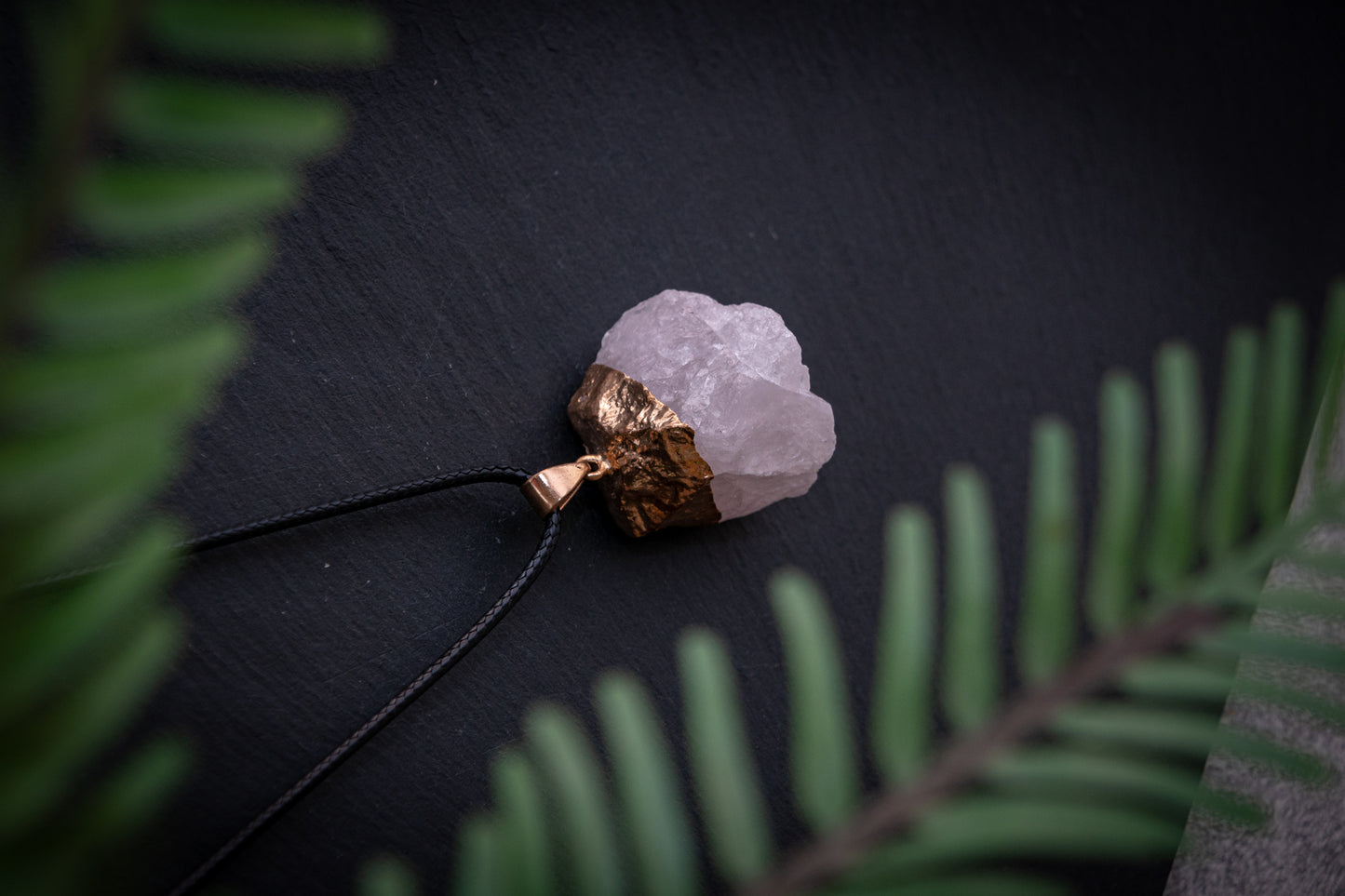 Rough Rose Quartz necklace