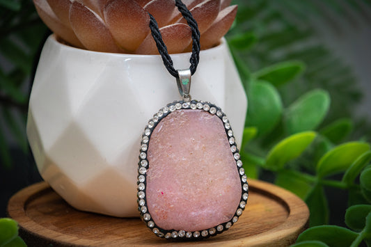 Rose Quartz rough necklace