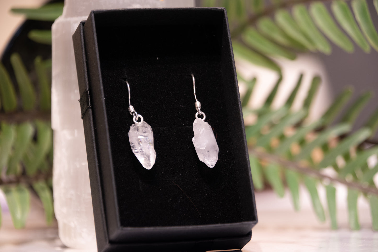 Clear Quartz 925 sterling silver earrings