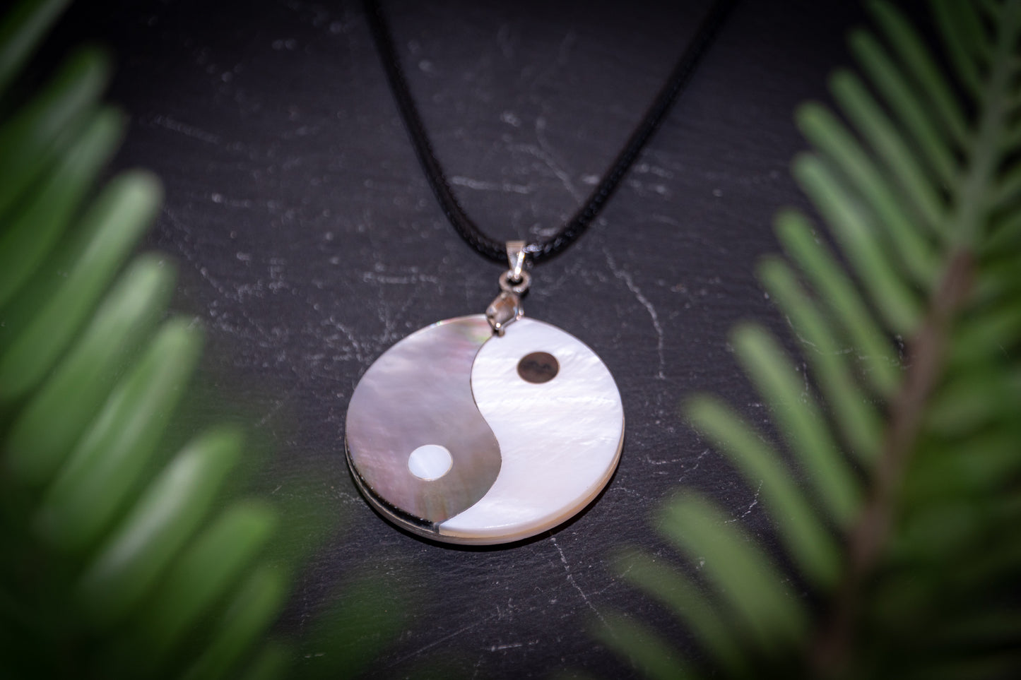 Yin Yang mother of pearl necklace