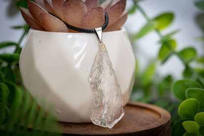 Rough clear Quartz necklace