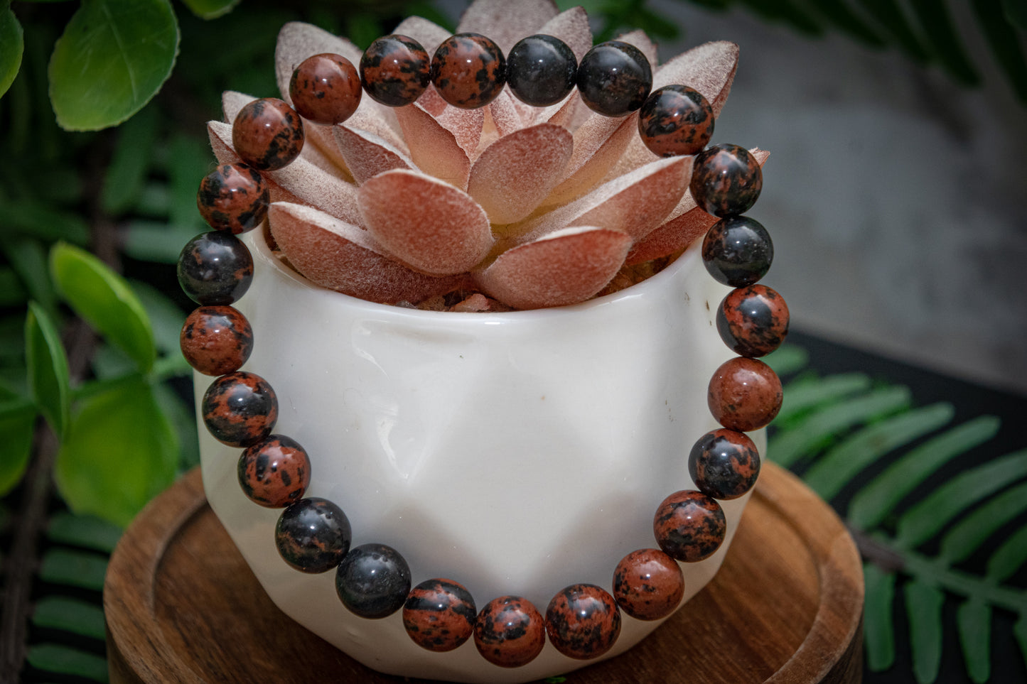 Mahogany obsidian power bracelet