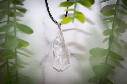 Rough clear Quartz necklace