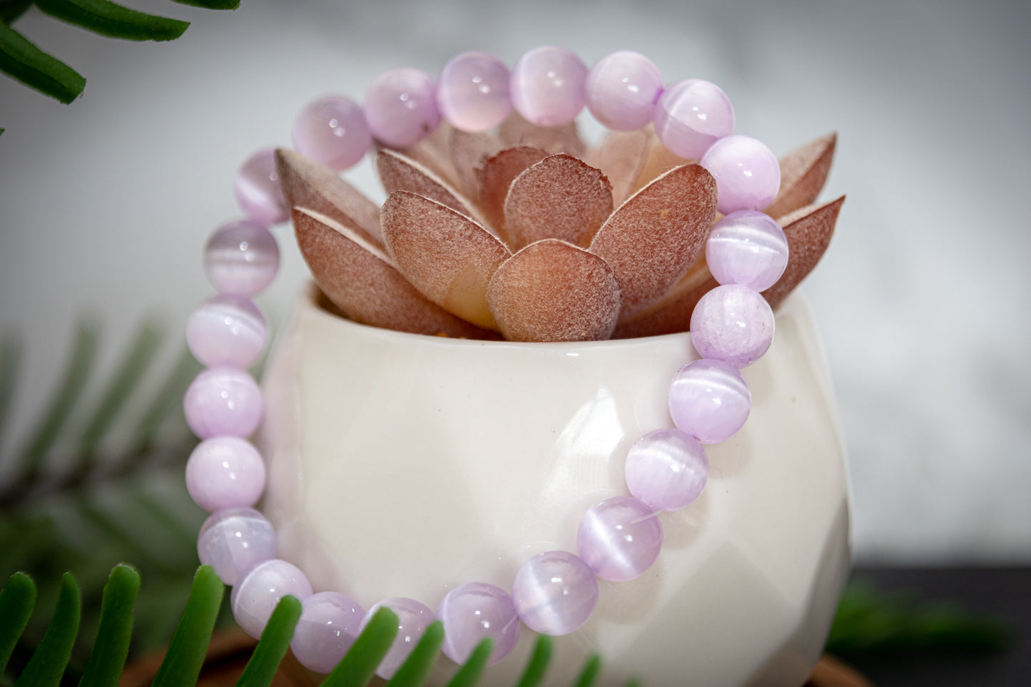 Lilac selenite power bracelet