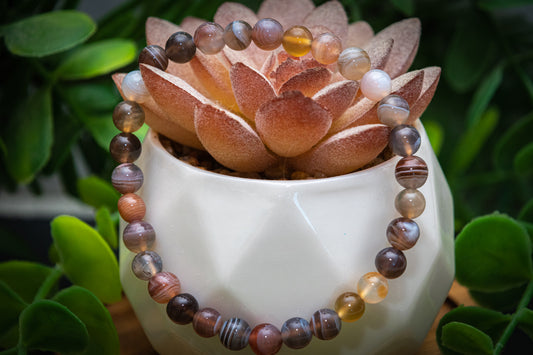 Botswana agate 6mm power bracelet