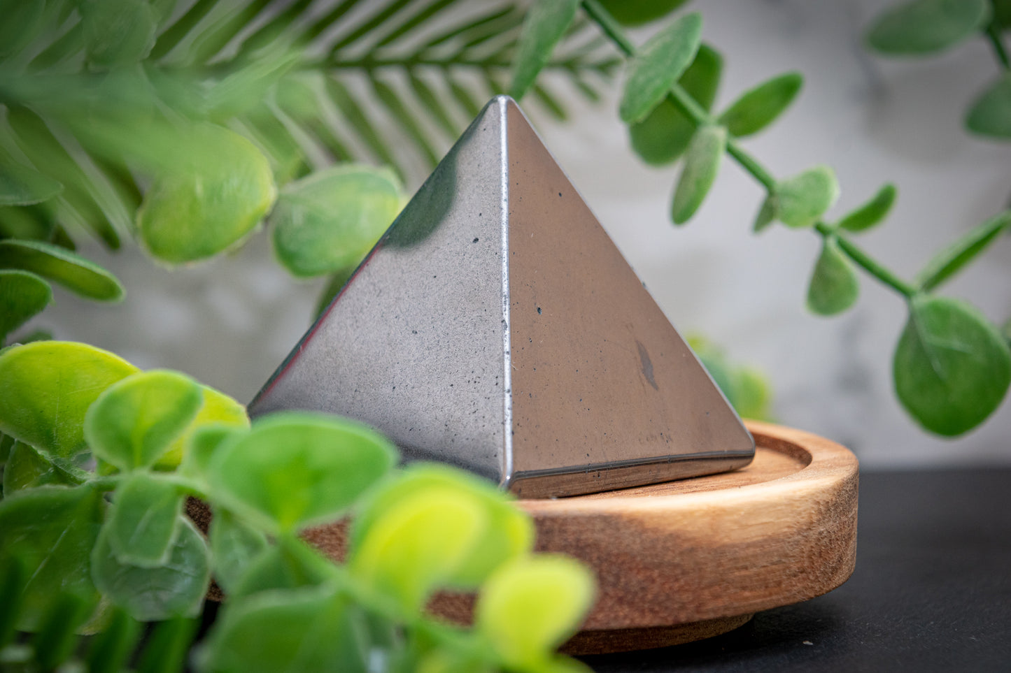 Hematite pyramid carving - 50mm