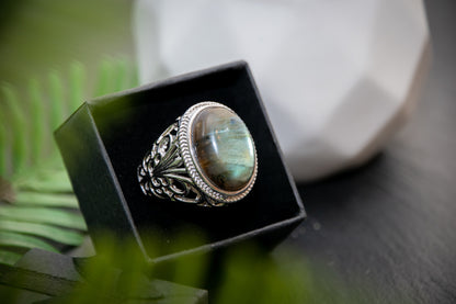 Labradorite adjustable statement ring