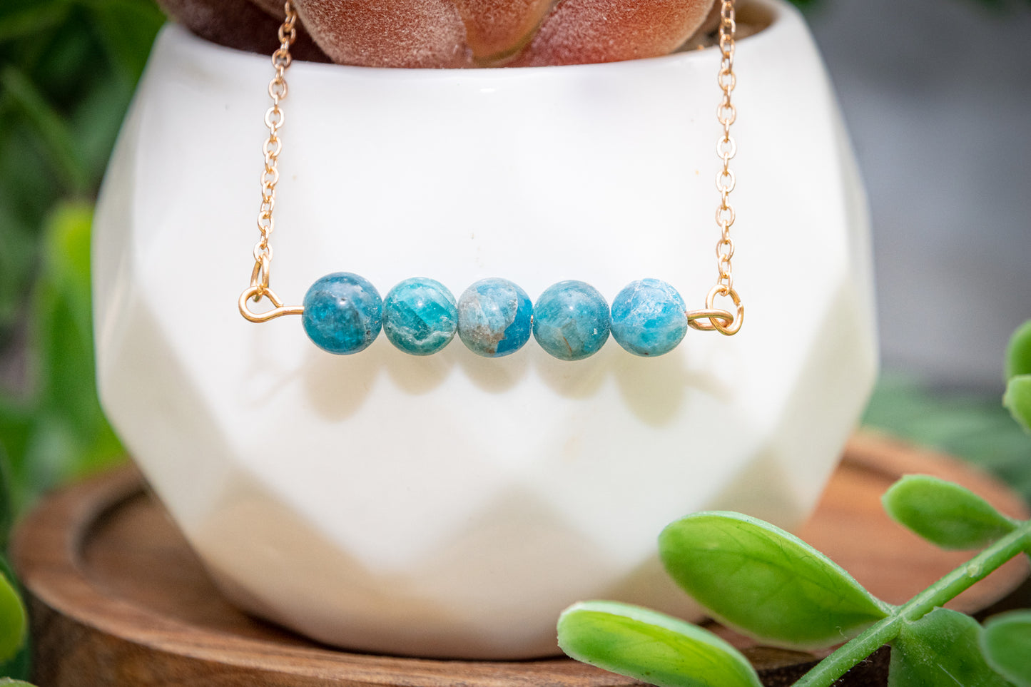 Blue Apatite chain bracelet