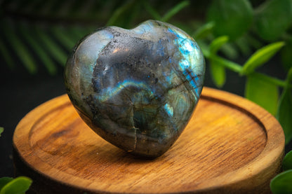 Labradorite heart carving