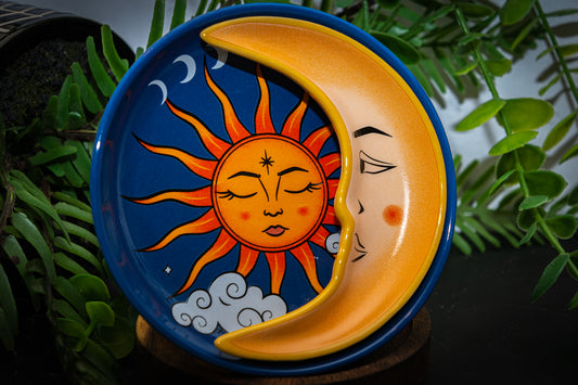 Sun and moon celestial stacking trinket dish