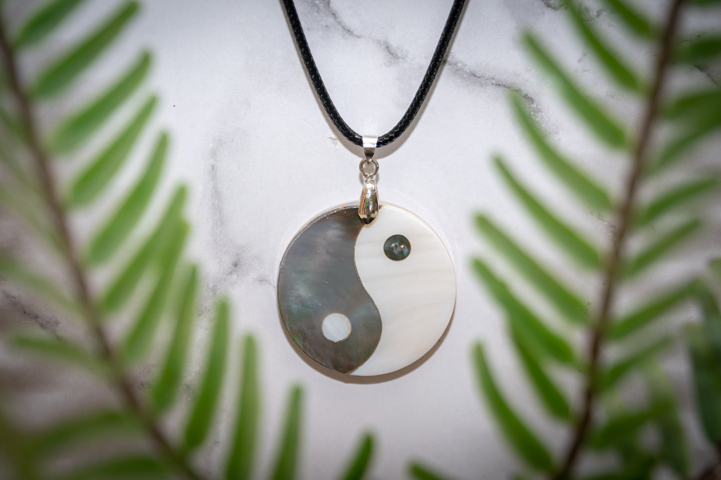 Yin Yang mother of pearl necklace