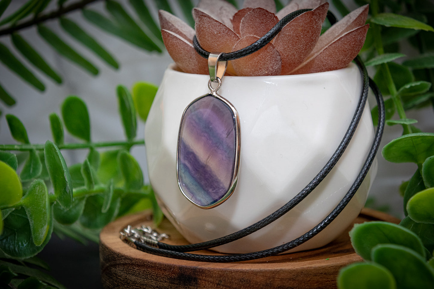 Rainbow flourite necklace