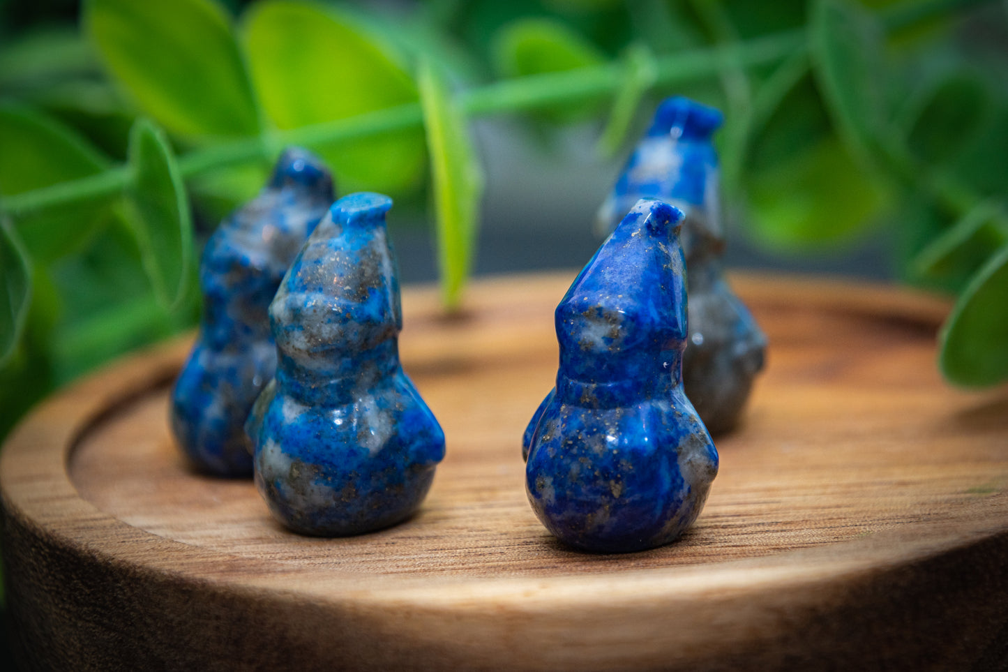 Mini Lapis lazuli snowman carving