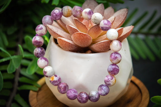 Spark Lepidolite (with resin filler) power bracelet