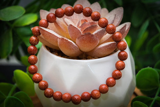 Red goldstone 6mm power bracelet