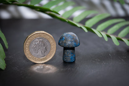 Lapis lazuli mini mushroom carving