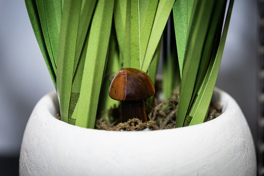 Tigers eye mini mushroom carving