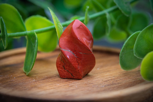 Mini red Jasper flame carving