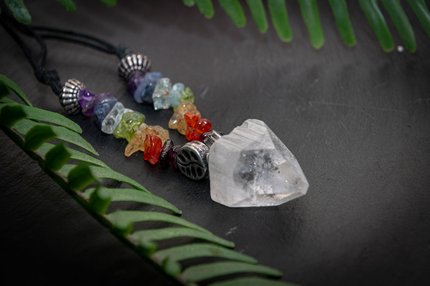 Apophyllite Point Chakra Necklace