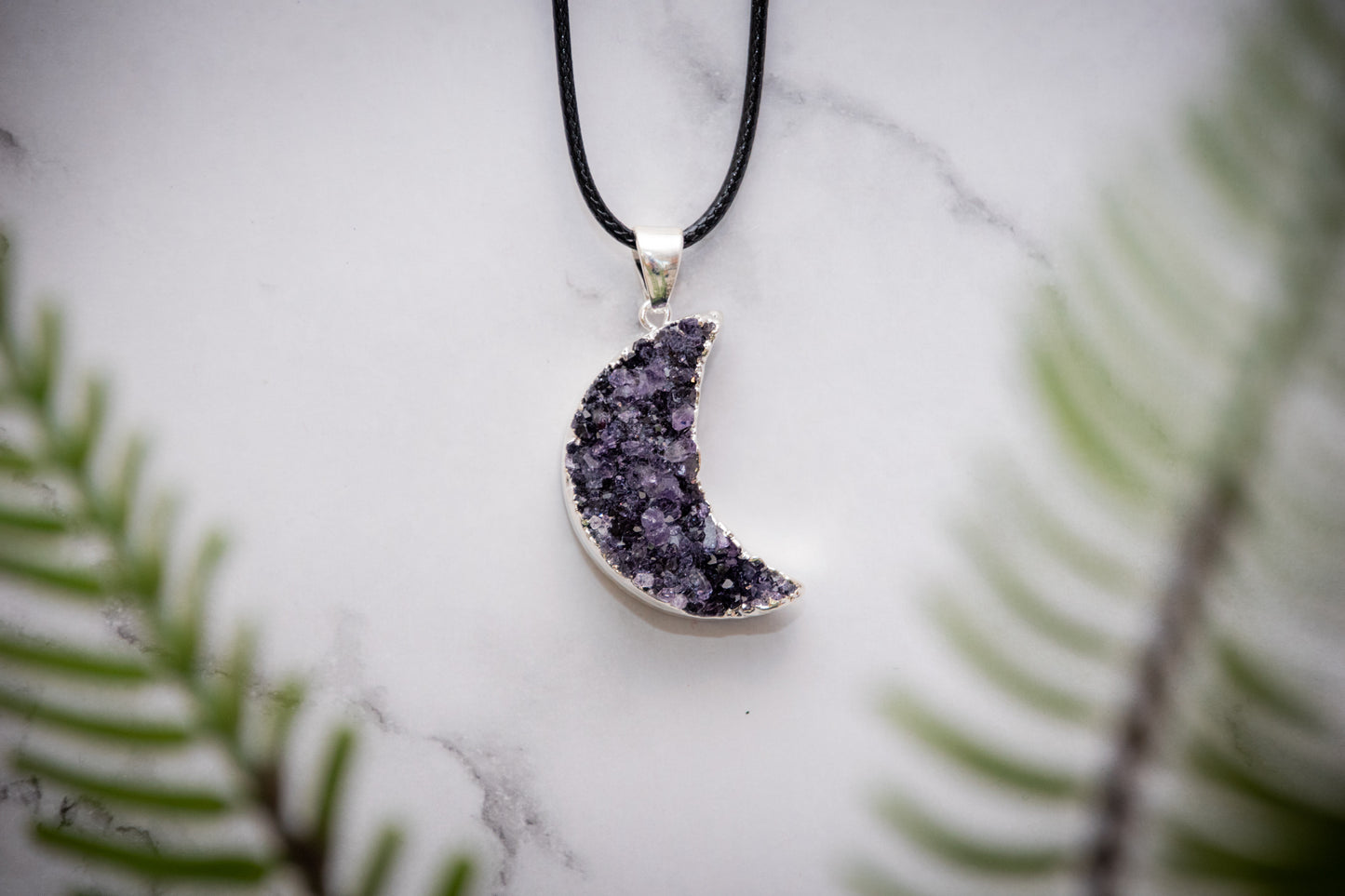 Amethyst moon necklace