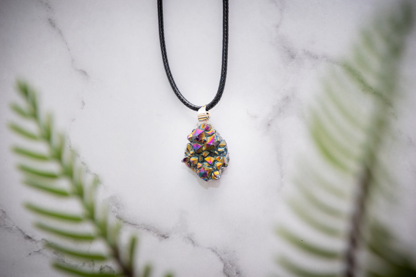 Titanium Aura Druze necklace