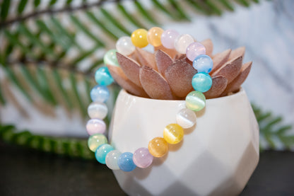 Rainbow selenite power bracelet